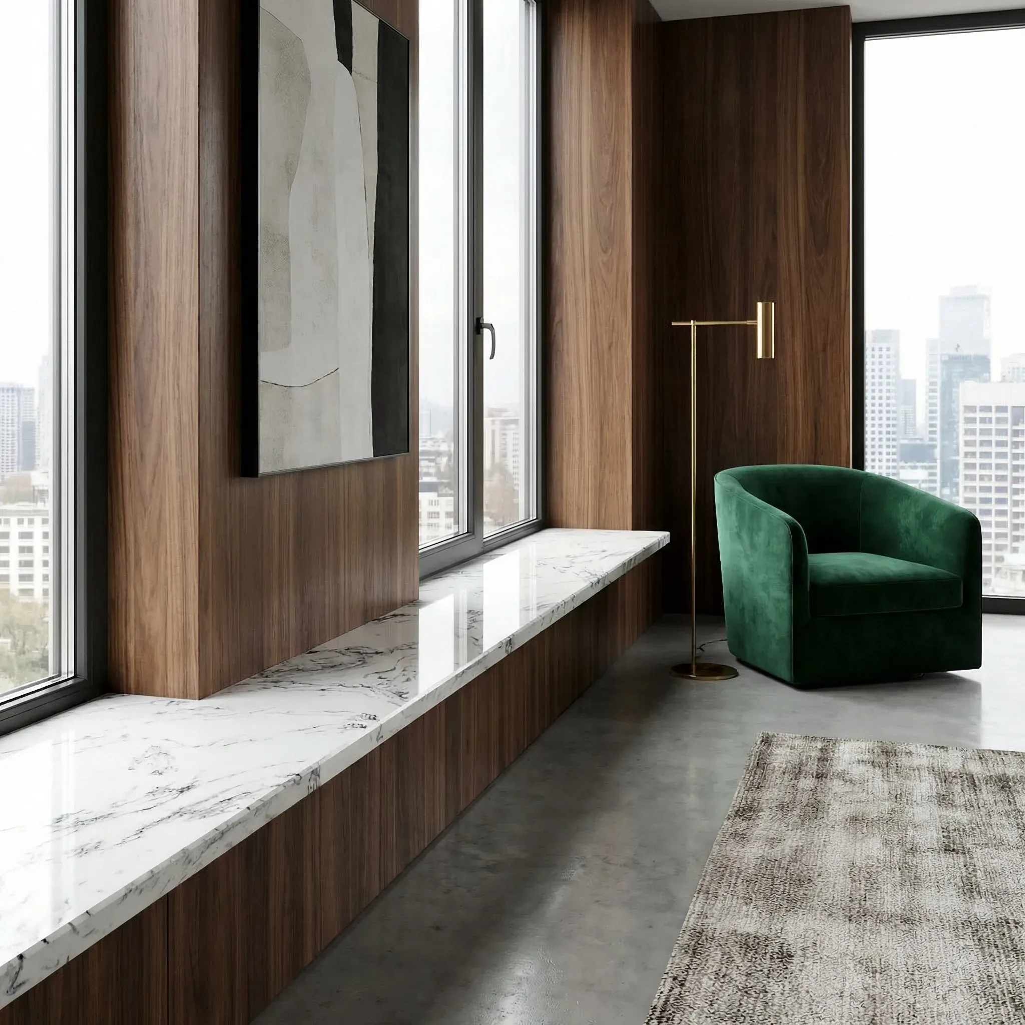 Підвіконня з штучного каменю, агломармуру